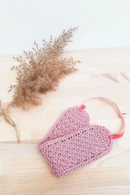Diadema crochet rosa