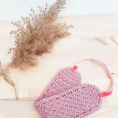 Pink crochet headband