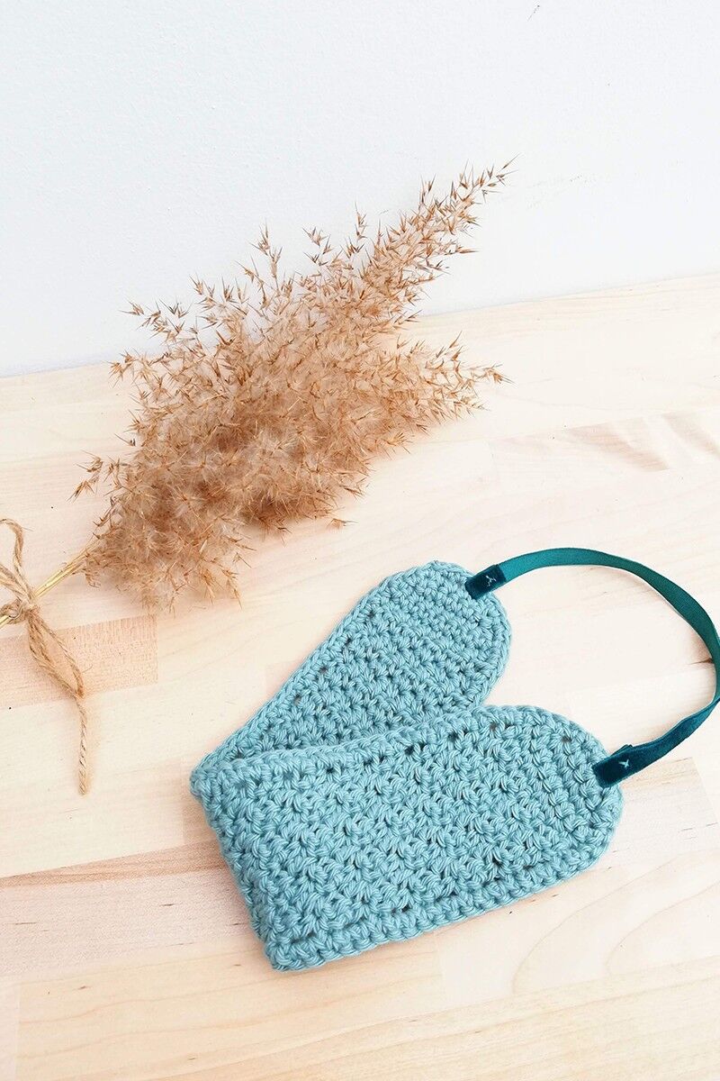 fascia all'uncinetto alla menta