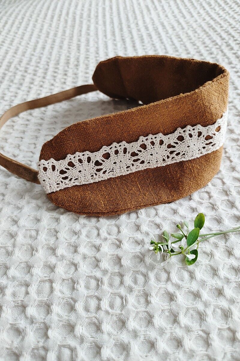 Cerchietto caramello/pizzo