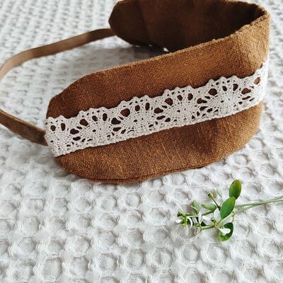 Caramel/lace headband