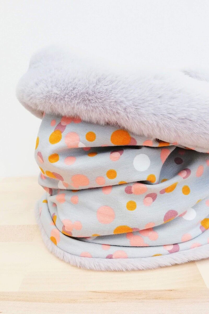 Maxi colletto grigio con bolle colorate