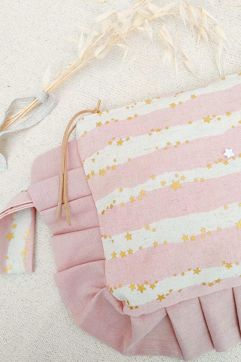 Pochette Maui rosa e stelle dorate