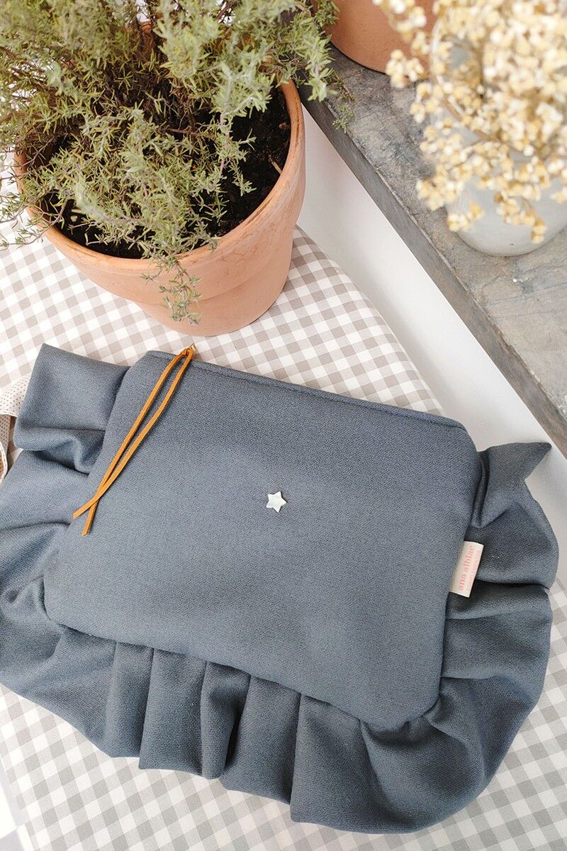 Pochette in flanella grigia Maui