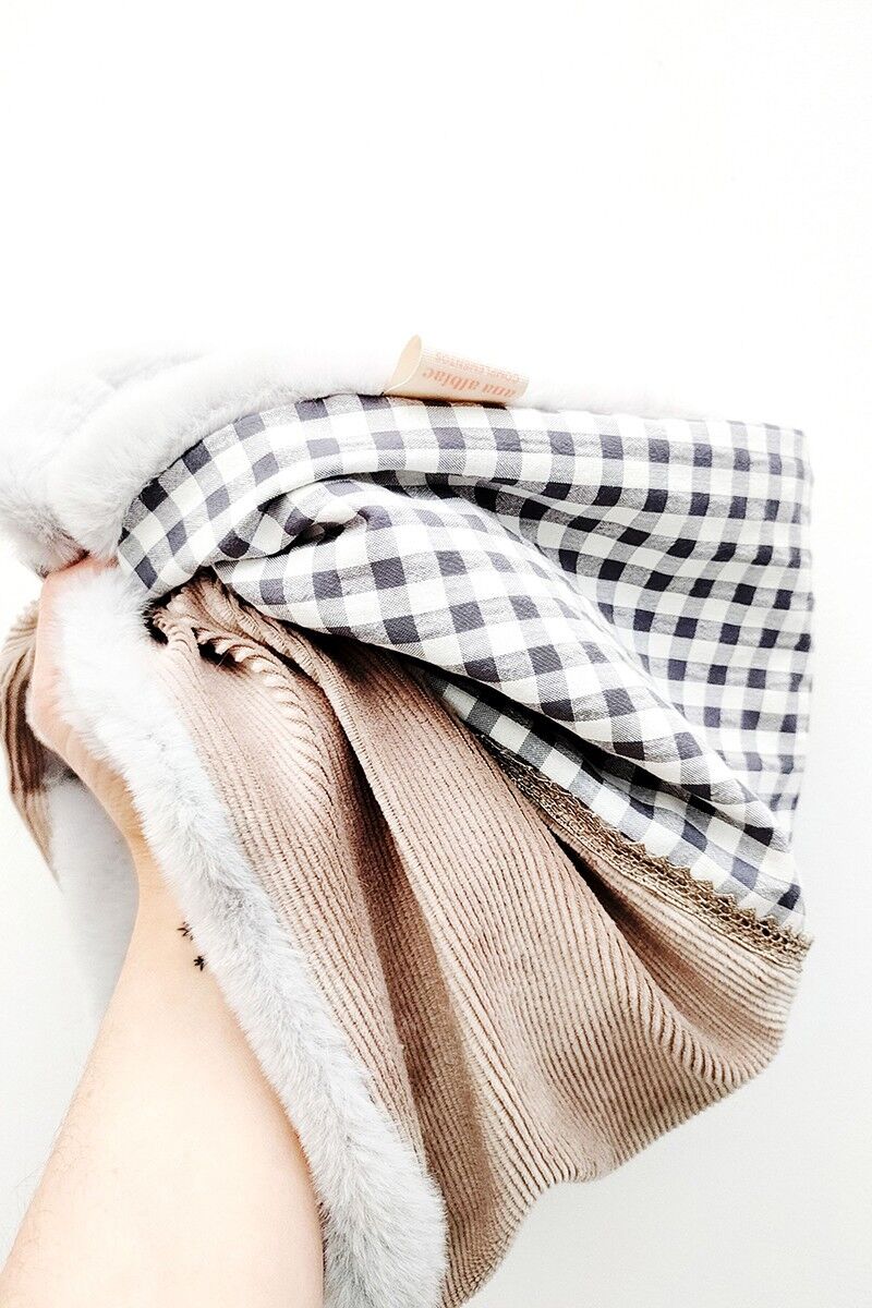 Maxi collo Vichy grigio e cammello