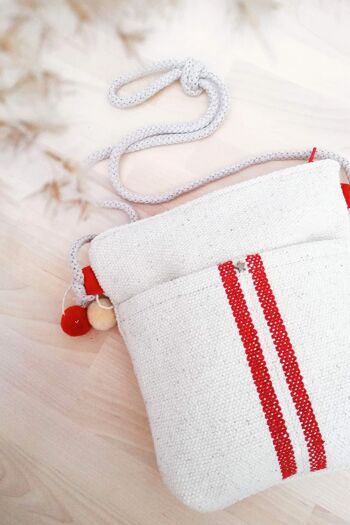 Sac Capri en coton rustique rayé rouge