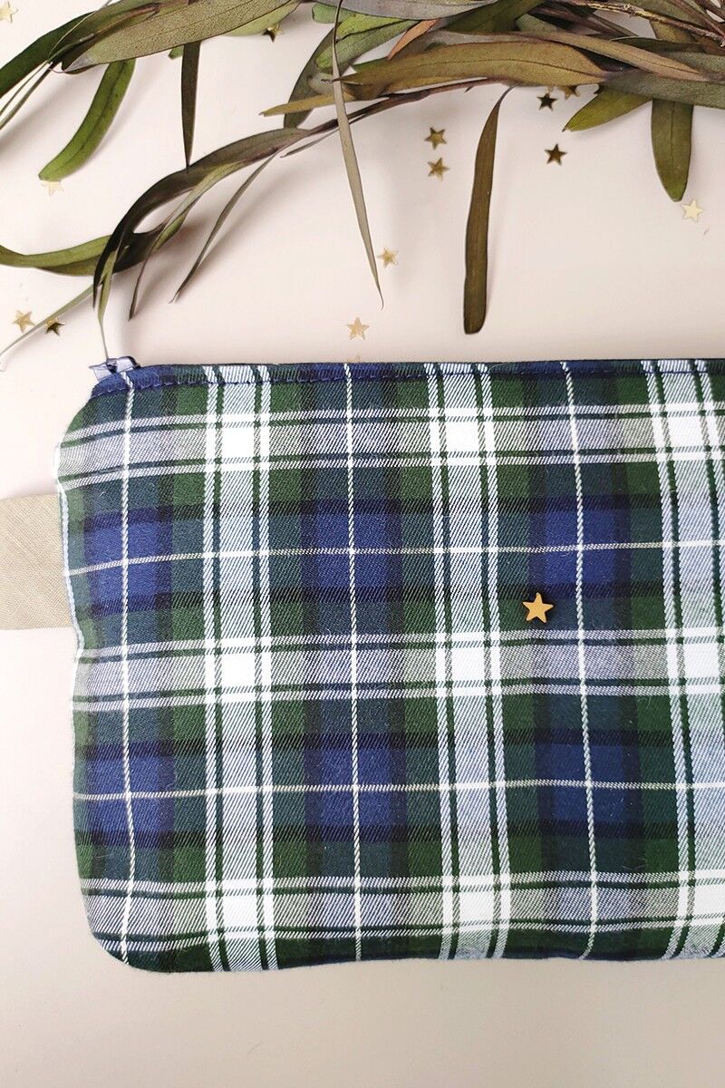 Borsa multiuso tartan verde e blu