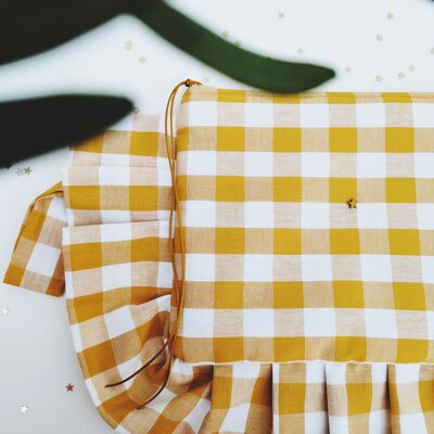 Maui mustard gingham clutch