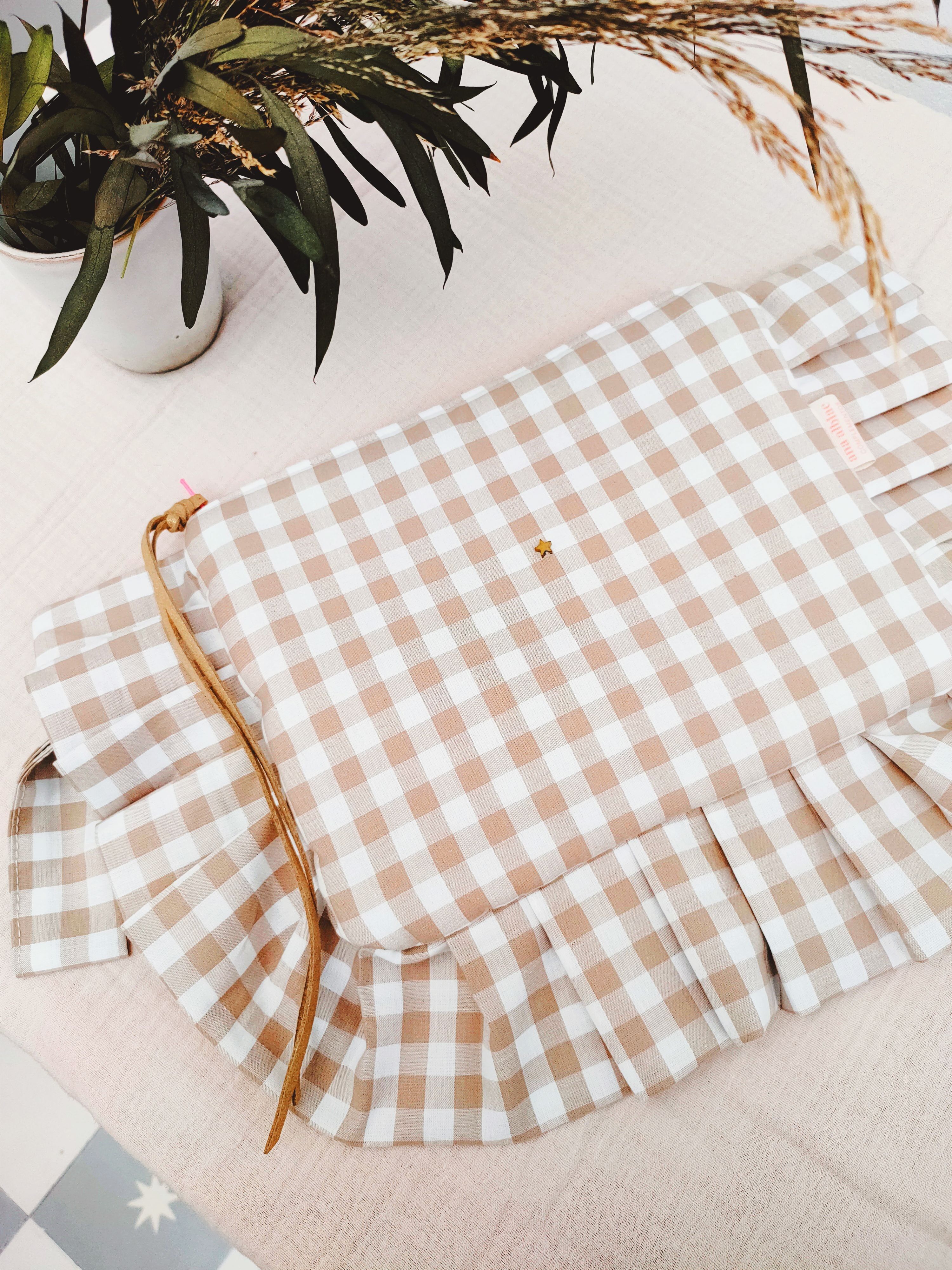 Pochette a quadretti sabbia Maui