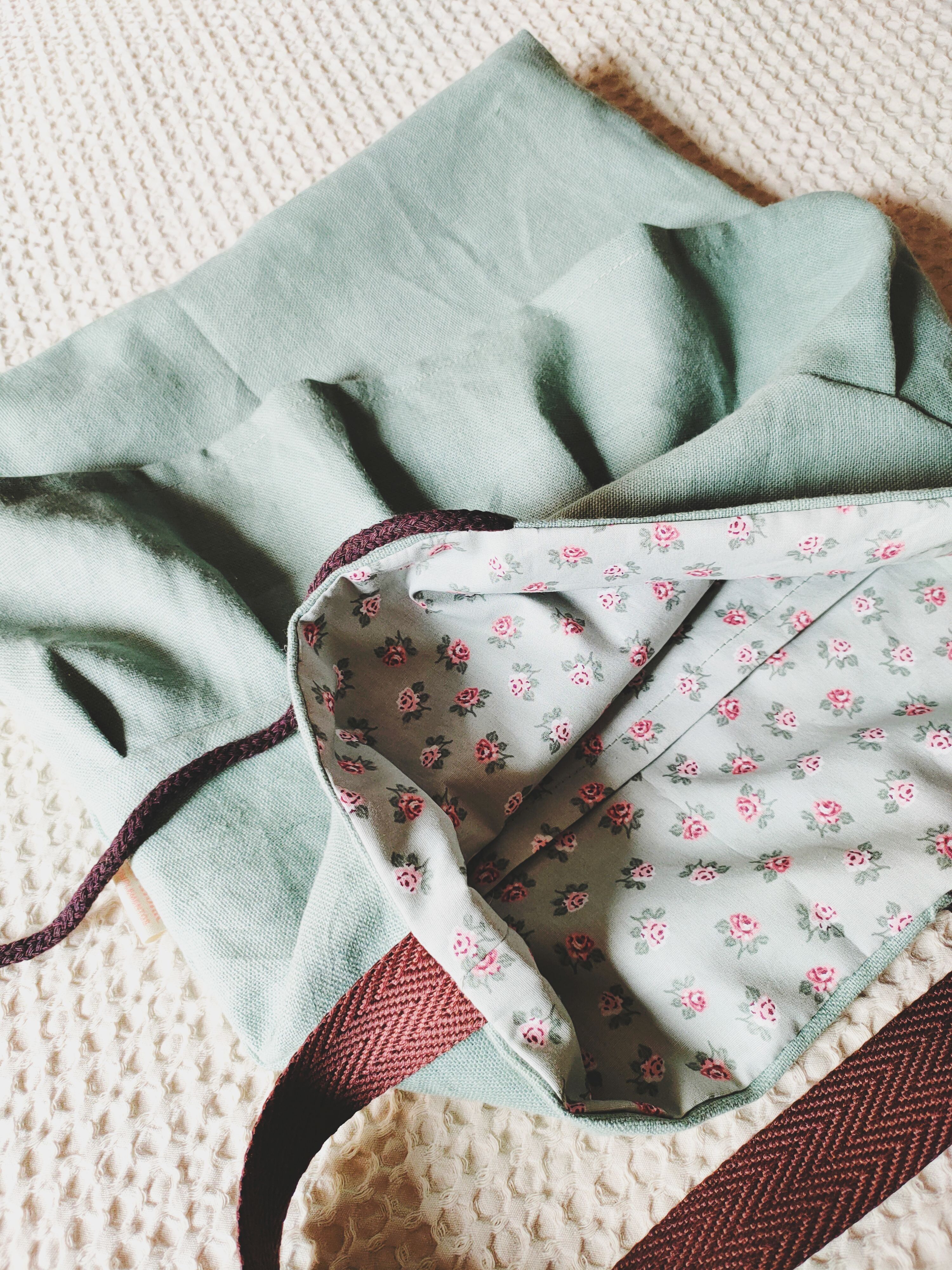 Borsa Samoa in lino verde acqua