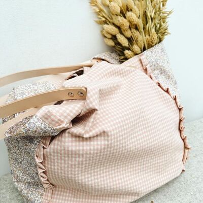 Pink lilacs maxi bag