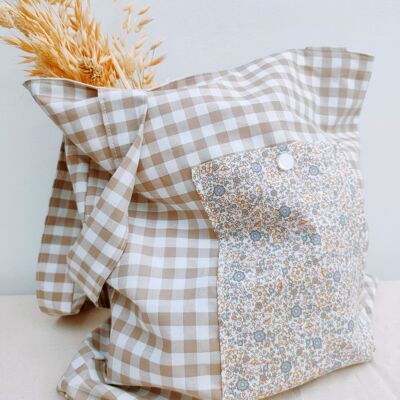 Sand gingham pocket-bag