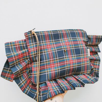 Pochette tartan bleu sidéral