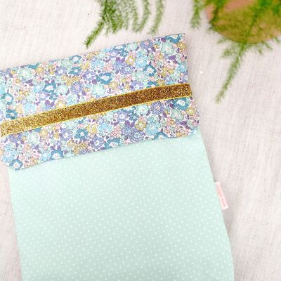 Etui livre/tablette Liberty vert d'eau