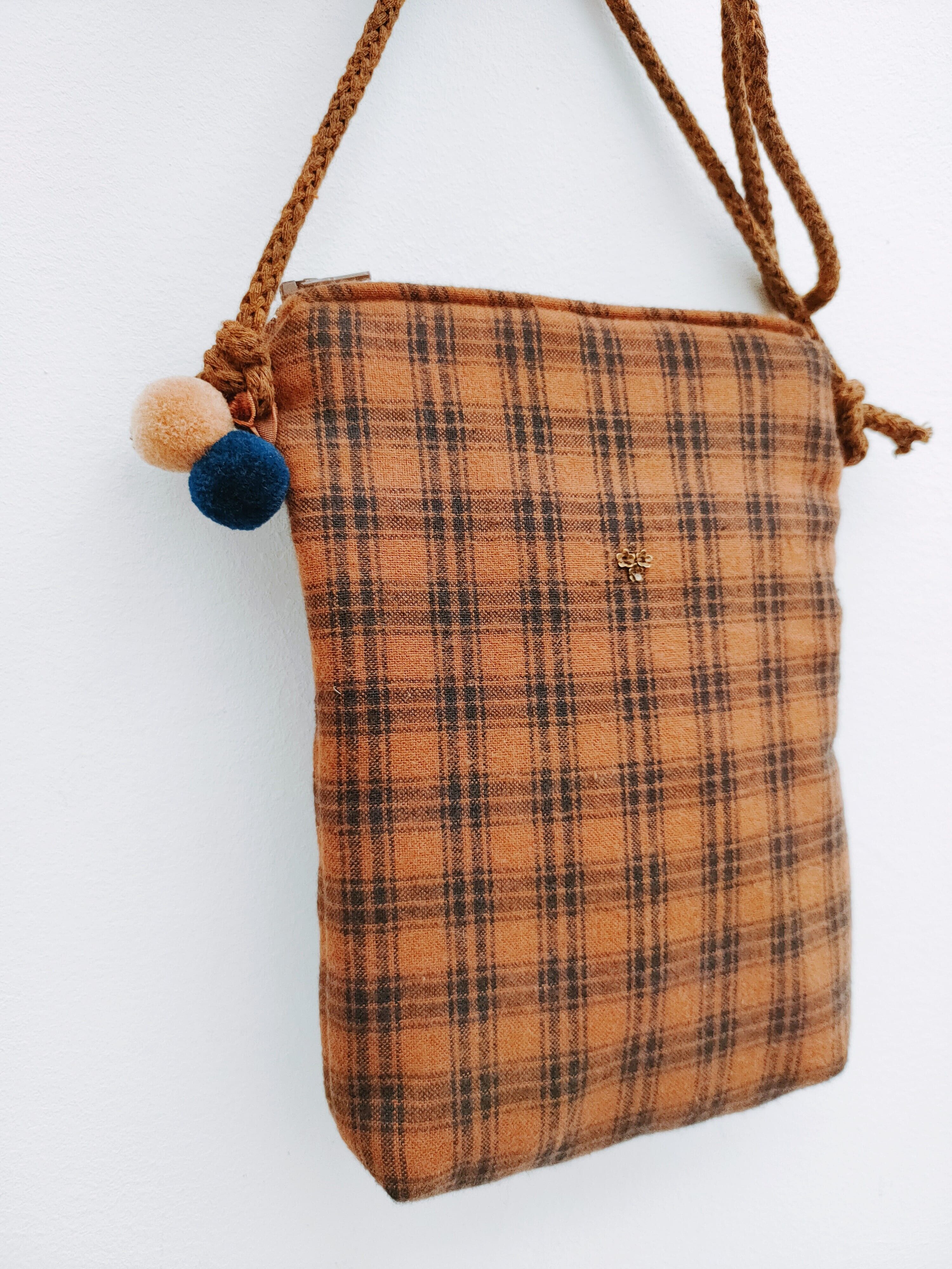 Borsa a tracolla color caramello