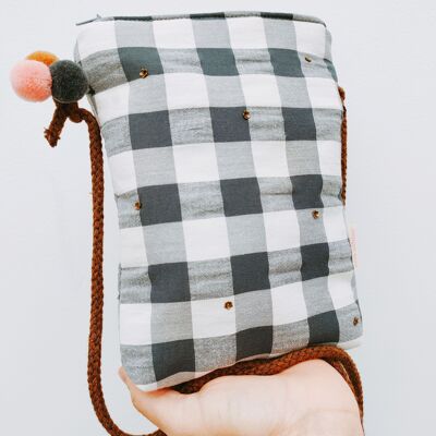 Anthracite gingham Carryall bag