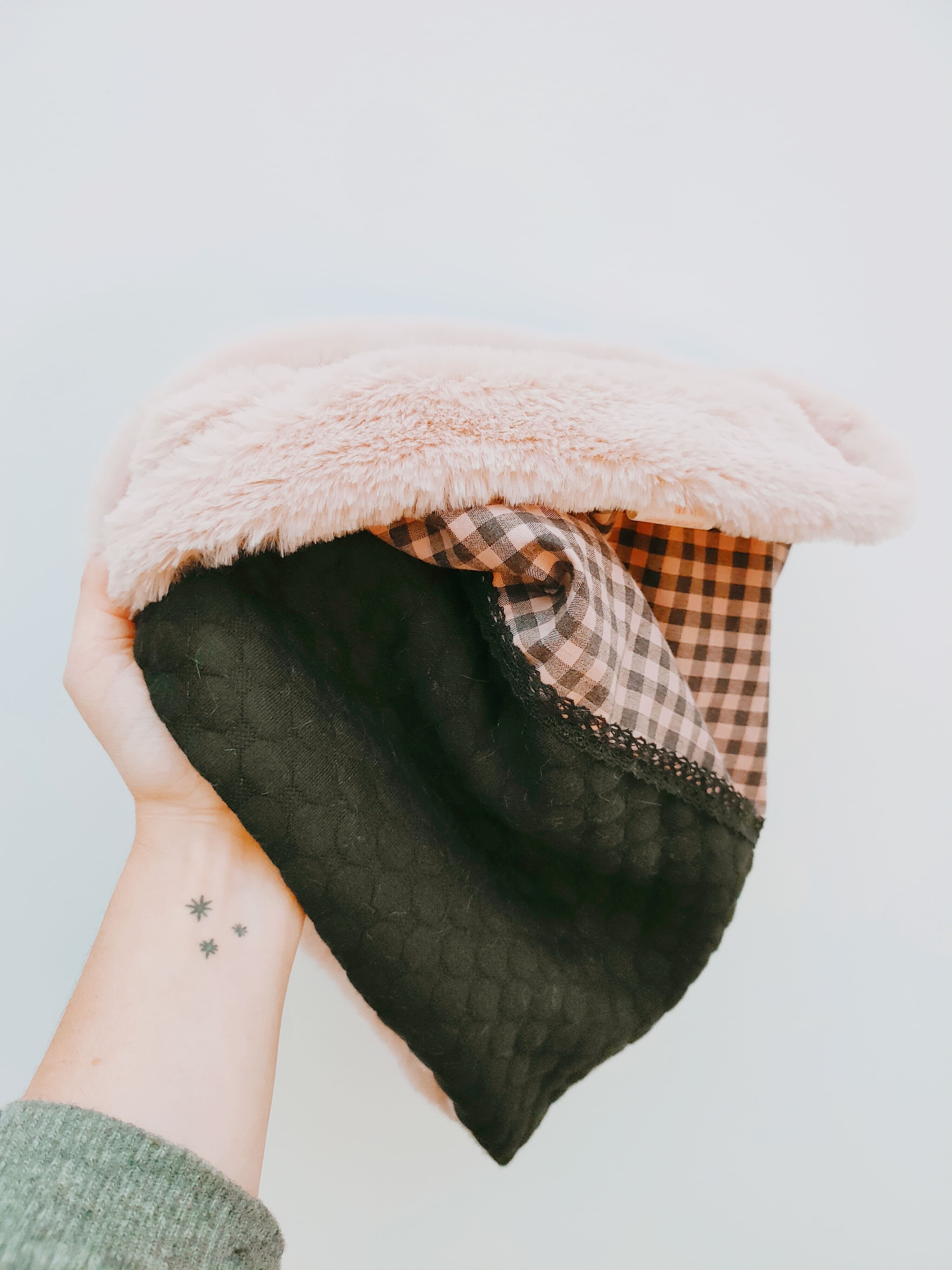 Maxi collo a quadretti rosa e nero