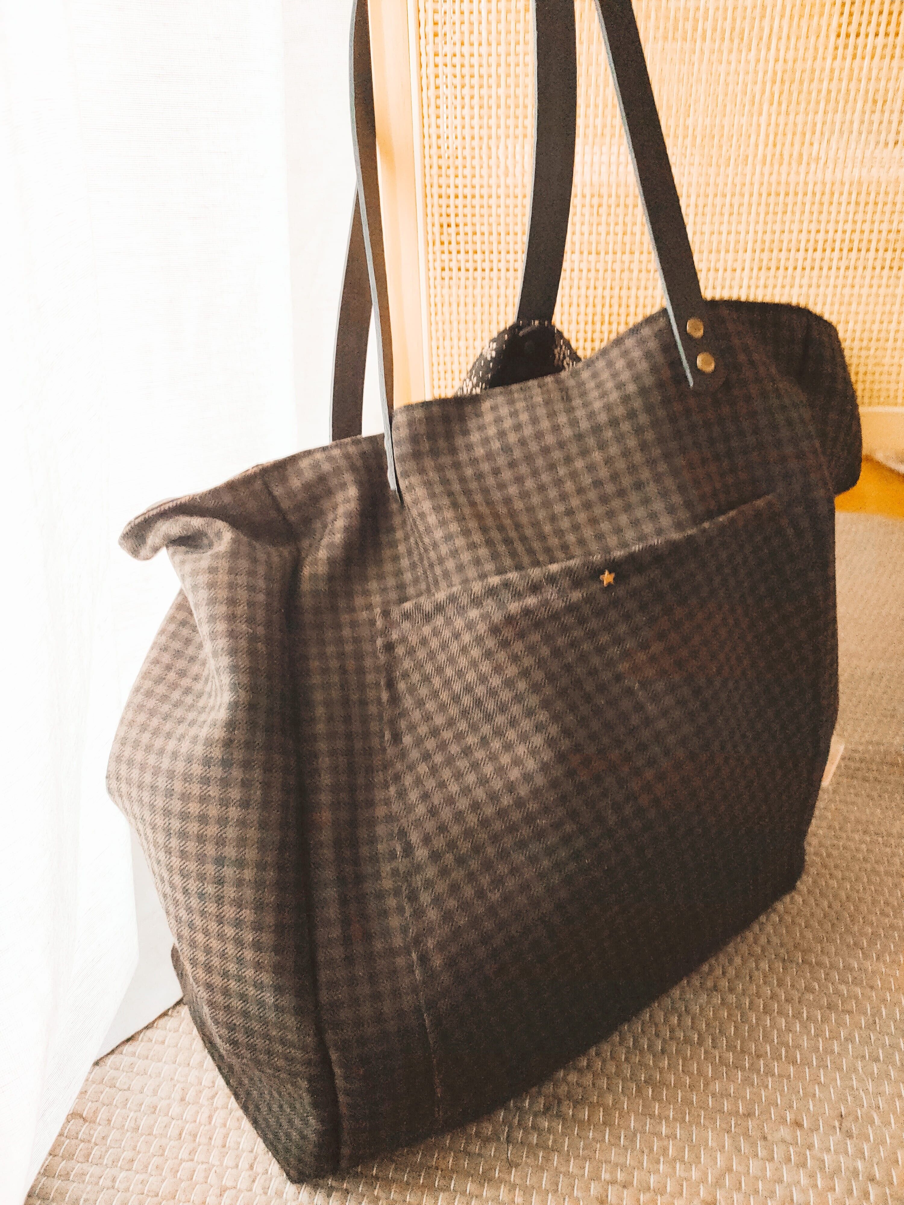 Maxi borsa Inverness a quadretti