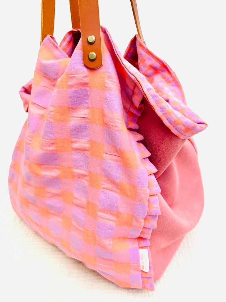 Maxi borsa fluoro malva