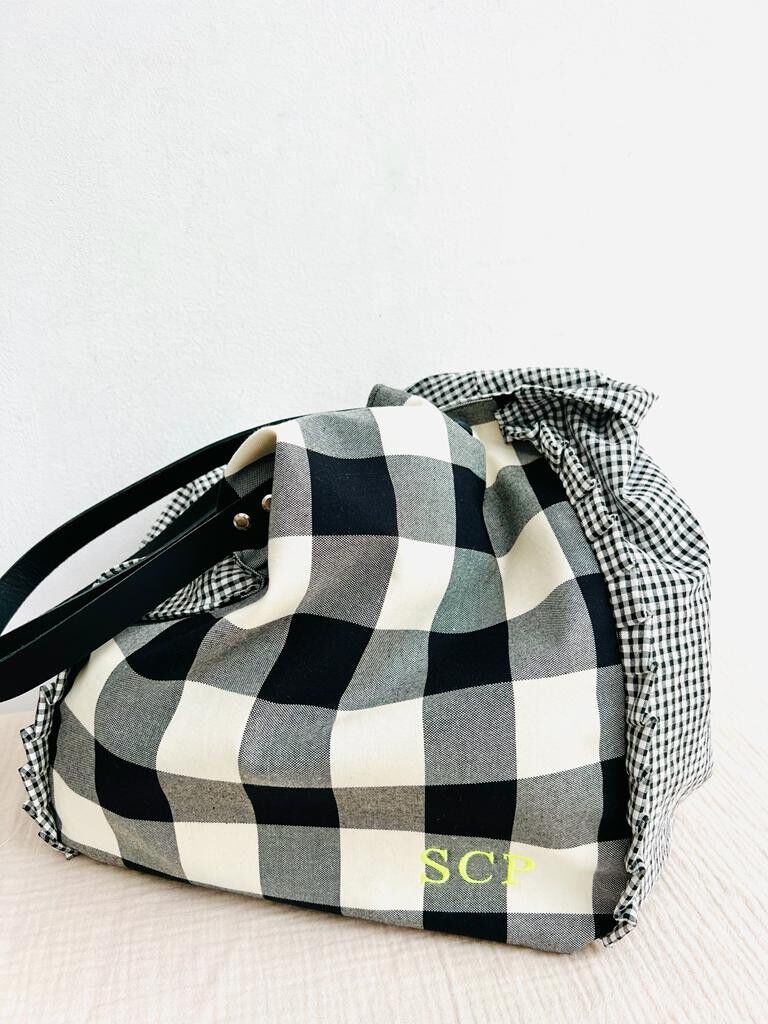 Maxi borsa nera in maxivichy