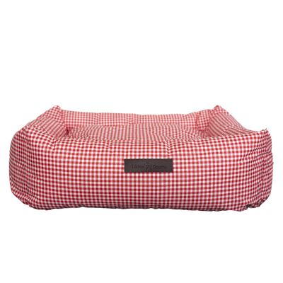 RED VICHY WATERPROOF BED COVER - SMALL