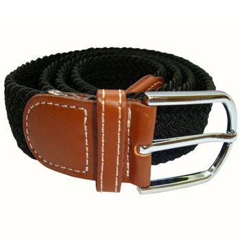 Ceinture élastiquée tissée noire unie 4