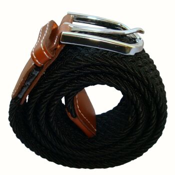 Ceinture élastiquée tissée noire unie 5