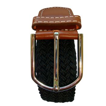 Ceinture élastiquée tissée noire unie 6