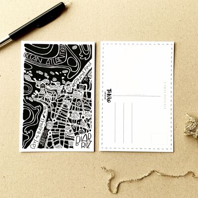 Cartolina - BIARRITZ - Mappa della città