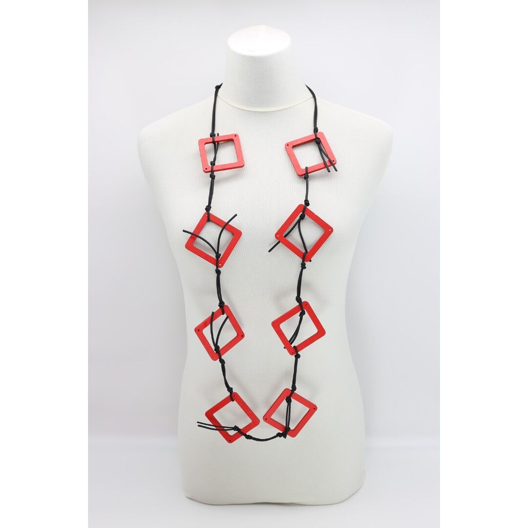 Collana Geometrica - Quadrati Grandi - Rosso