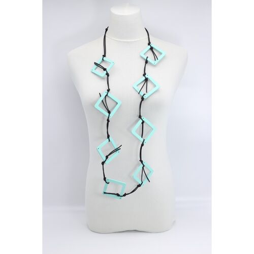 Geometric Necklace - Big Squares - Turquoise