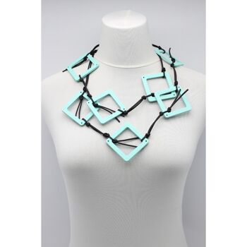 Collier Géométrique - Grands Carrés - Turquoise 2