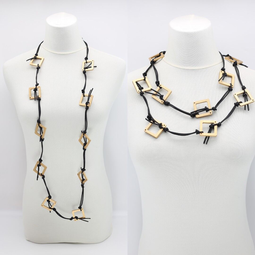 Collar Geométrico - Cuadrados Pequeños - Oro