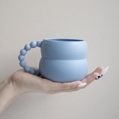Ceramic mug, 'PEARL' blue