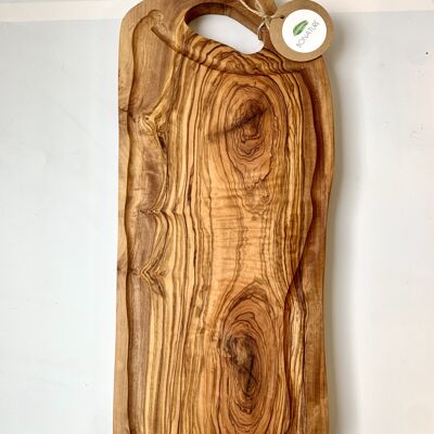 Board with handle in olive wood natural shape