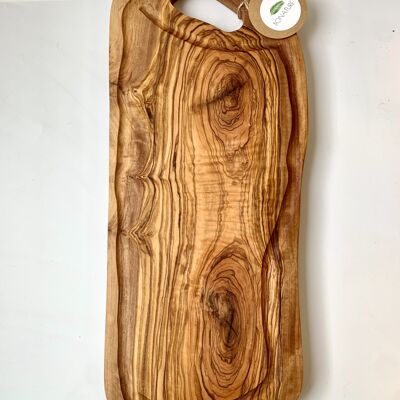 Tavola con manico in legno d'ulivo forma naturale