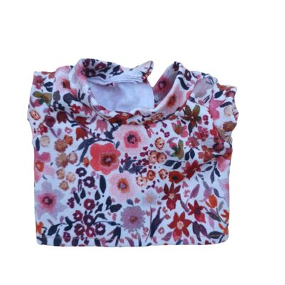 TEE SHIRT FLEURS ROUILLE