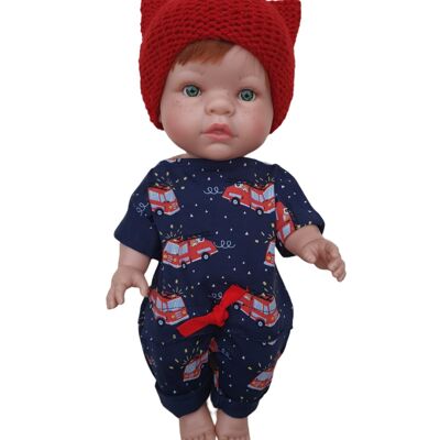 BONNET LAINE CHAT ROUGE