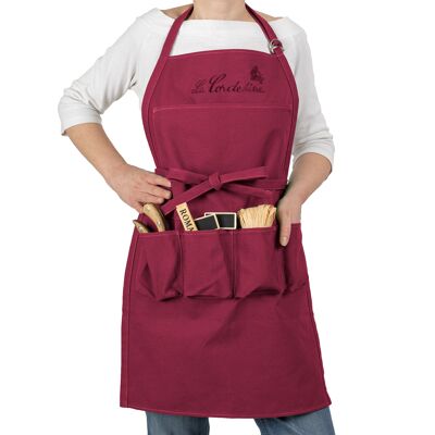 Grembiule lungo 5 tasche bordeaux taglia unica