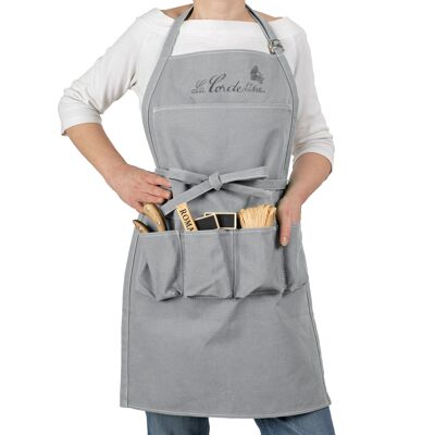 Long Apron 5 Pockets Mouse Gray One Size