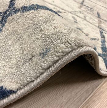 Tapis Palmas carreaux bleu beige 3