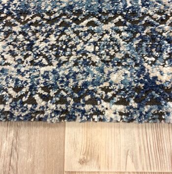 Tapis Palmas Motif Abstrait Gris Bleu 3