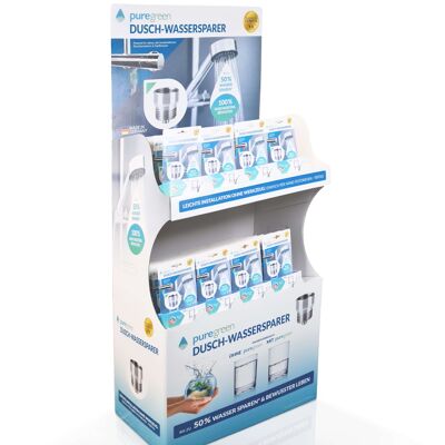 puregreen shower water saver sales display equipped with 64 articles - known from "The Lion's Den"