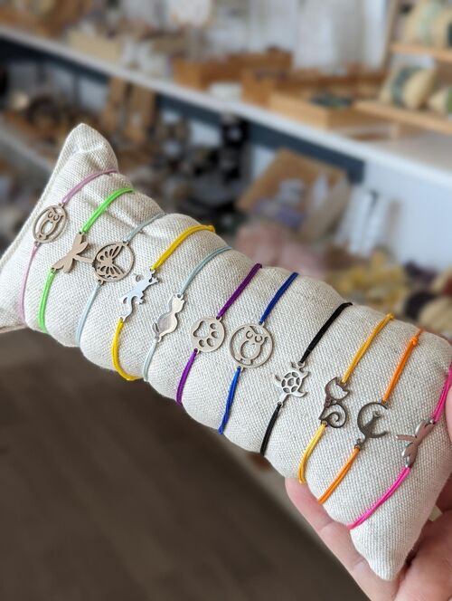 Bracelet Acier et cordon collection Animaux