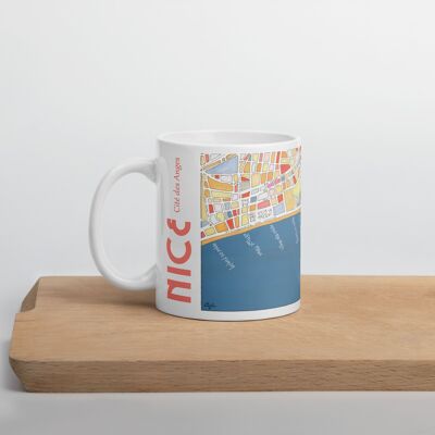 Mug illustré NICE - Plan de ville - fait main