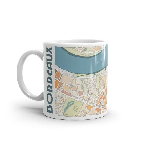 Mug Illustré Plan de BORDEAUX - fait main