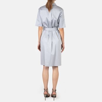 Robe chemise manches courtes gris perle 4