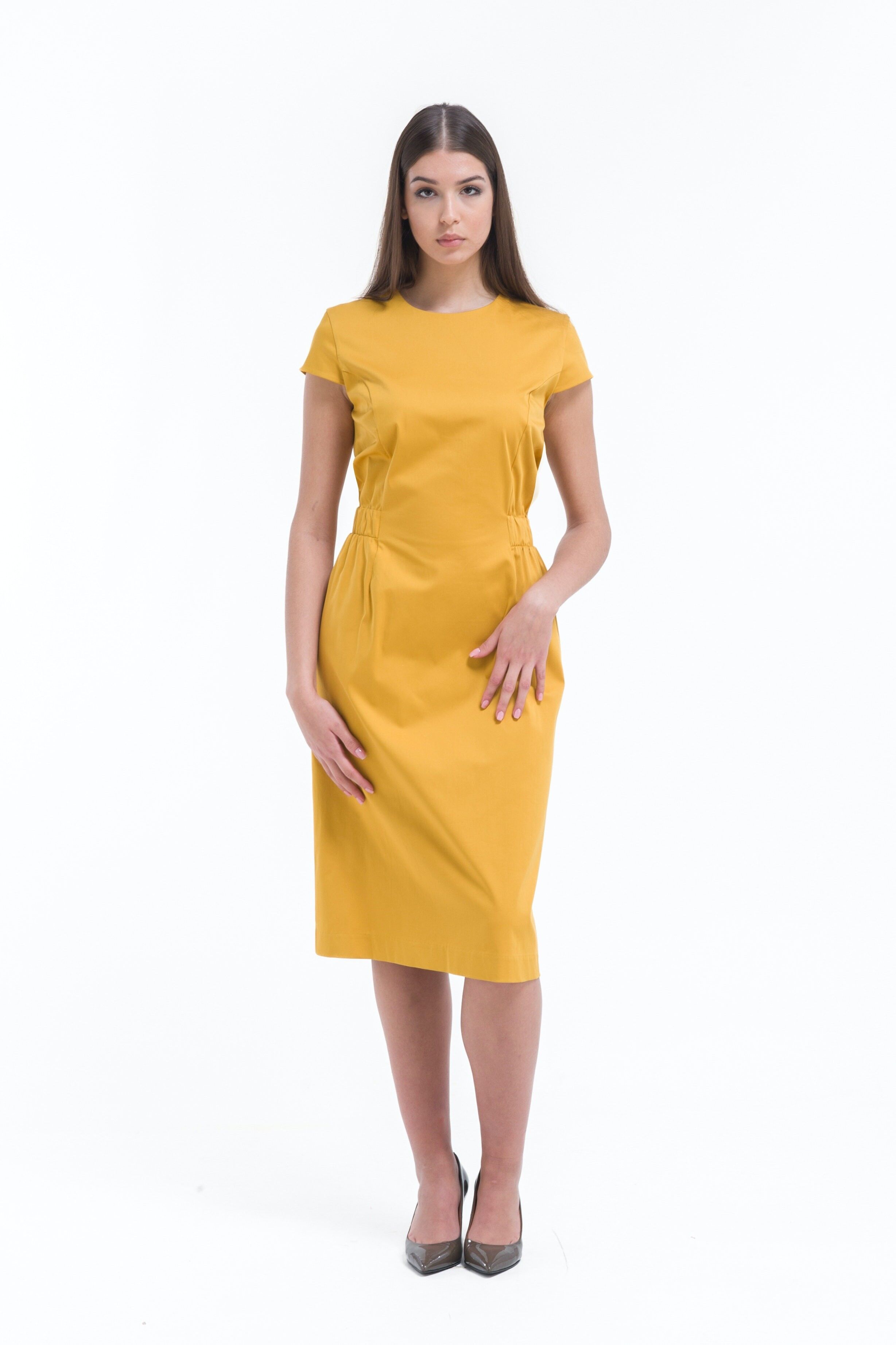 Robe fourreau jaune sale