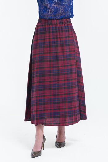 Jupe longuette tartan écossais 4