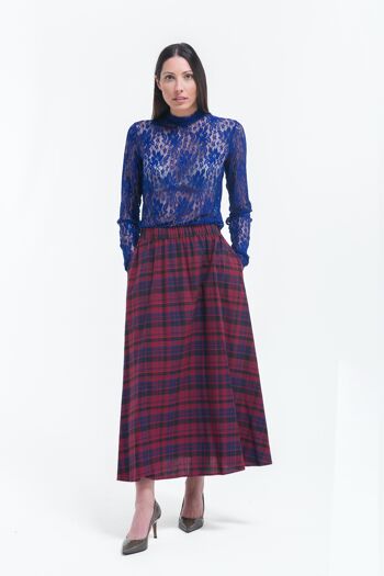 Jupe longuette tartan écossais 3